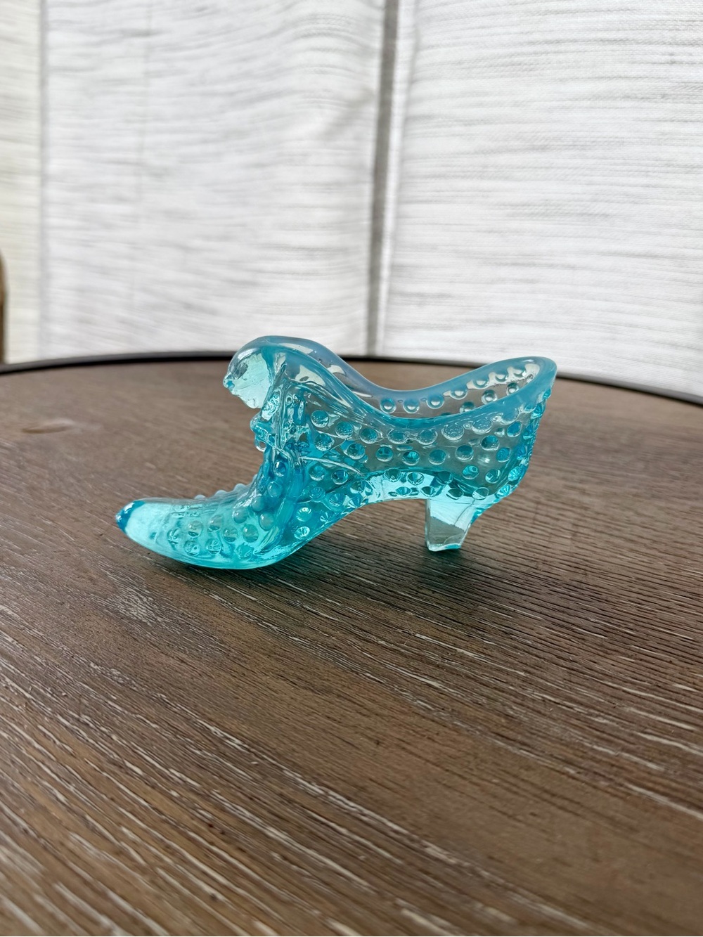 Fenton Blue Glass Slipper